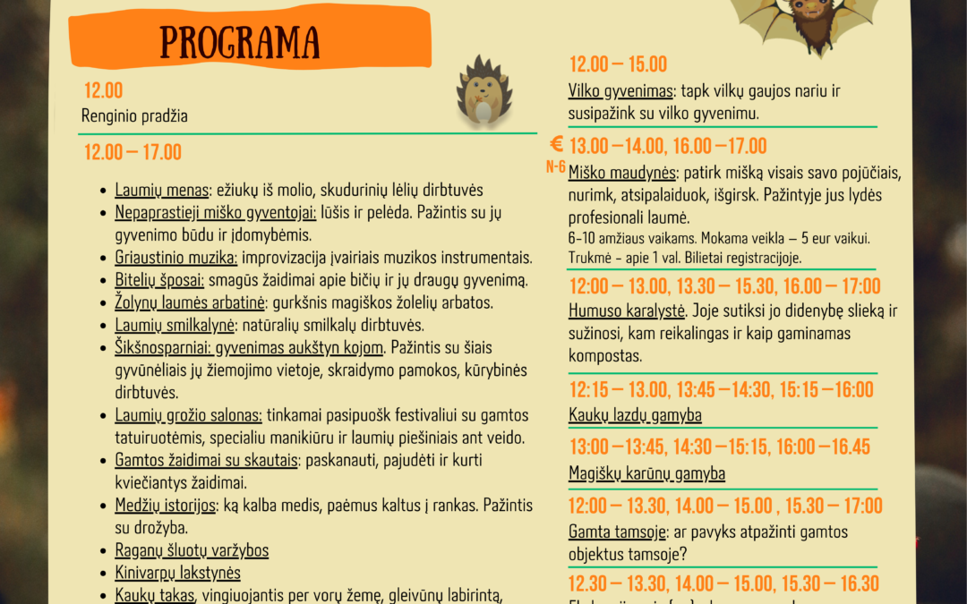 Teatralizuoto vaikų festivalio „Miško burtai” programa